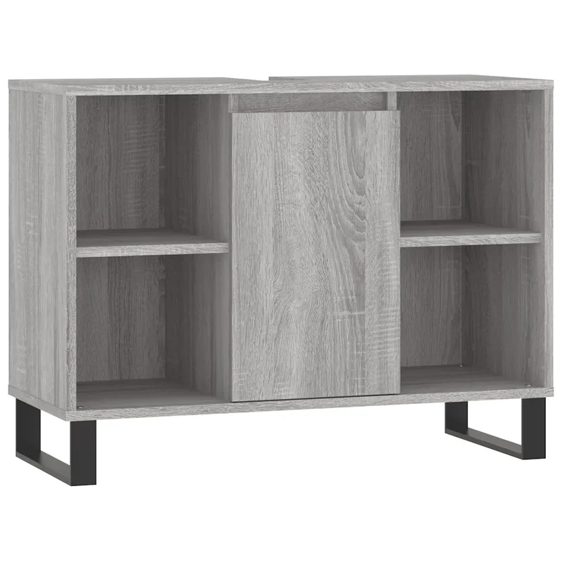 Armoire de salle de bain avec rangement 80 x 33 x 60 cm style industriel en bois d'ingénierie sonoma gris 02_0049069