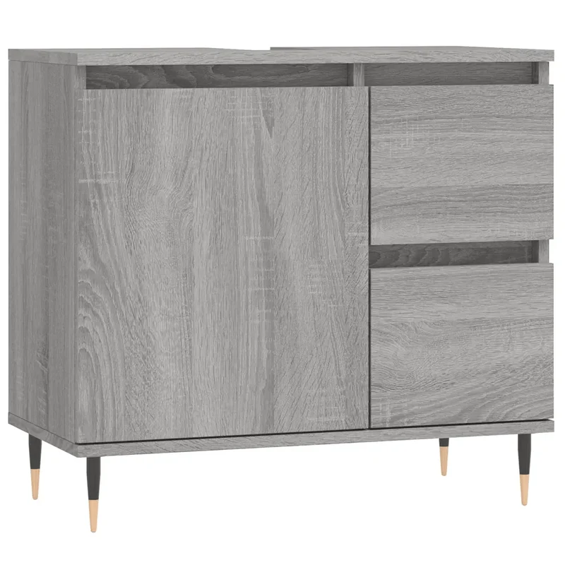 Armoire de bain sonoma gris 65 x 33 x 60 cm avec grands tiroirs et porte design industriel en bois d'ingénierie gris 02_0049038
