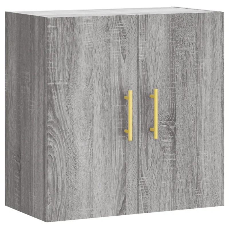 Armoire murale flottante moderne espace de rangement 60 x 31 x 60 cm en bois d'ingénierie gris 02_0048796