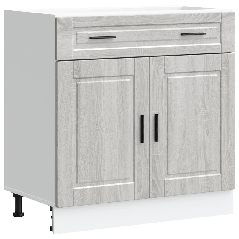 Armoire de cuisine sonoma gris rangement optimisé 80 x 46 x 81,5 cm en bois d'ingénierie gris 02_0050288