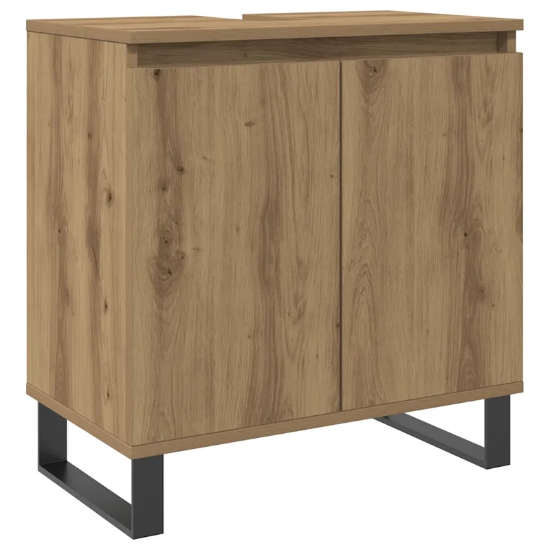 Armoire de salle de bain design moderne avec rangement 58 x 33 x 60 cm en bois d'ingénierie chêne artisanal 02_0051101