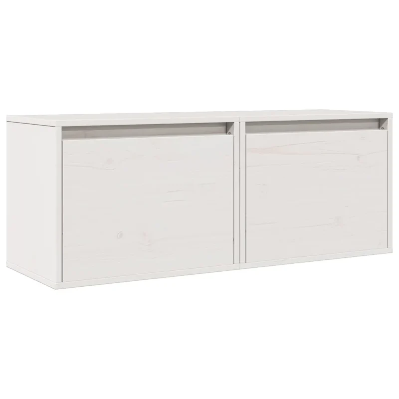 Lot de 2 armoires murales design épuré rangement salle à manger 45 x 30 x 35 cm en bois de pin blanc 02_0048064
