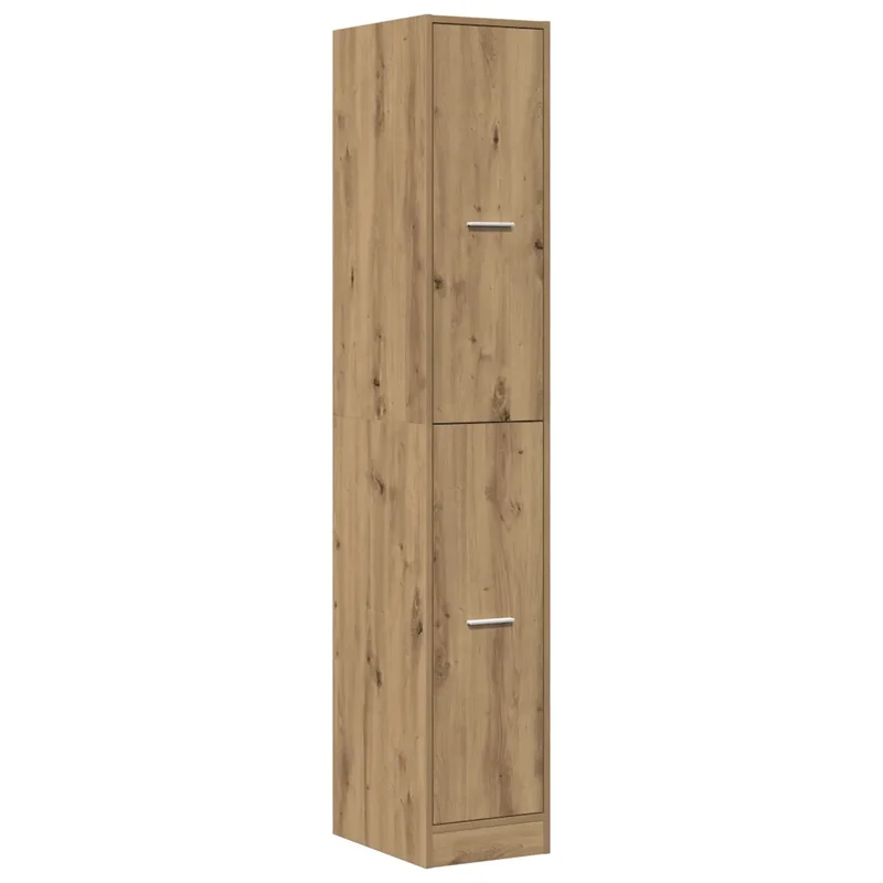 Armoire d'apothicaire classique avec 4 tiroirs 30 x 41 x 174,5 cm pratique pour rangement bureau en bois d'ingénierie chêne artisanal 02_0055657