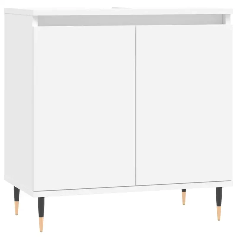 Armoire de salle de bain avec grand espace de rangement 58 x 33 x 60 cm design industriel en bois blanc 02_0049013