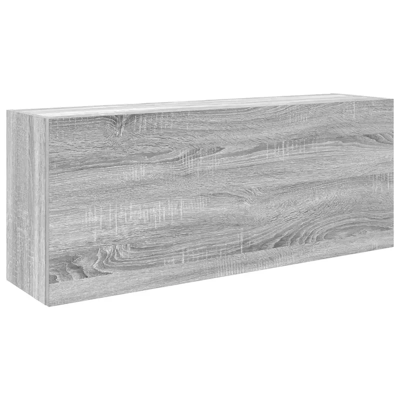 Armoire murale de salle de bain multifonctionnelle design épuré 100 x 25 x 40 cm en bois gris 02_0051298