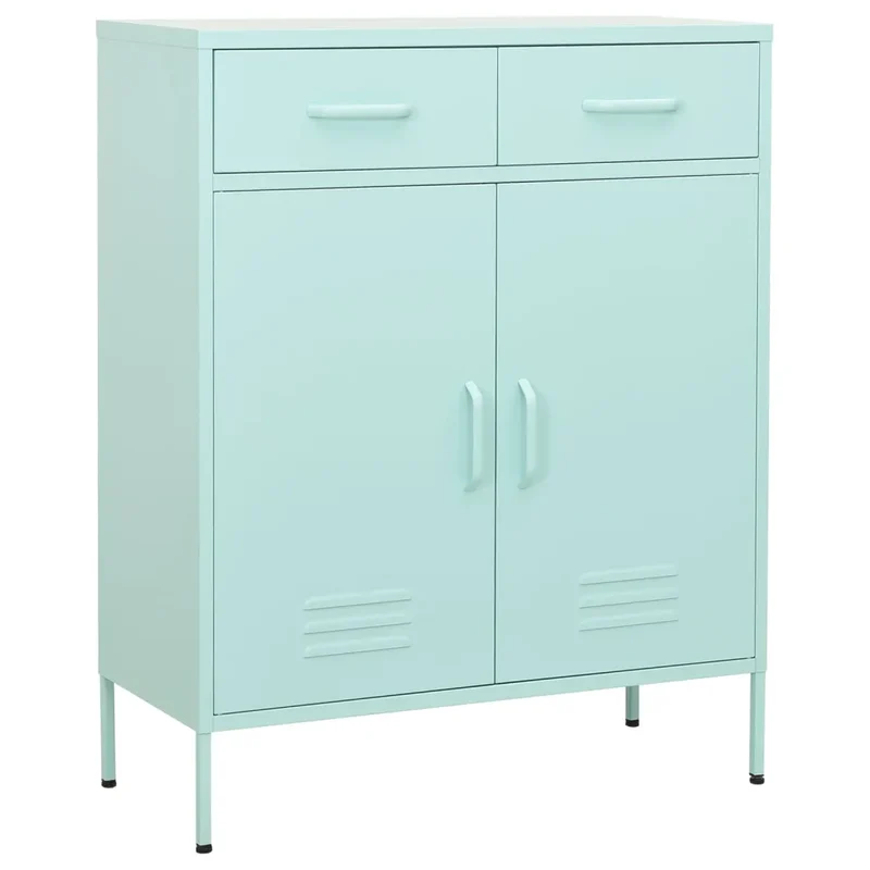 Armoire de rangement moderne avec tiroirs extensibles 80 x 35 x 101,5 cm en acier menthe 02_0046849