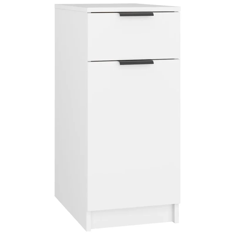 Armoire de bureau moderne avec tiroir et compartiments 33,5 x 50 x 75 cm en bois d'ingénierie blanc 02_0048010