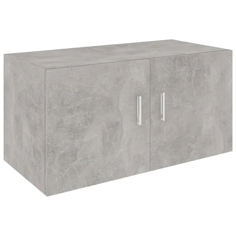 Armoire murale flottante moderne avec 2 portes 80 x 39 x 40 cm en bois d'ingénierie gris béton 02_0047770