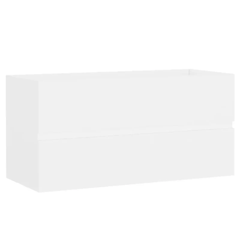 Armoire d'évier design épuré salle de bain 90 x 38,5 x 45 cm en bois d'ingénierie blanc 02_0047818