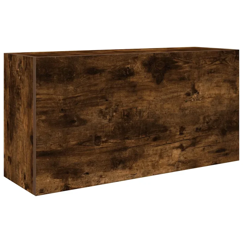 Armoire murale de bain pratique multifonctionnelle 80 x 25 x 40 cm en bois d'ingénierie chêne fumé 02_0051281