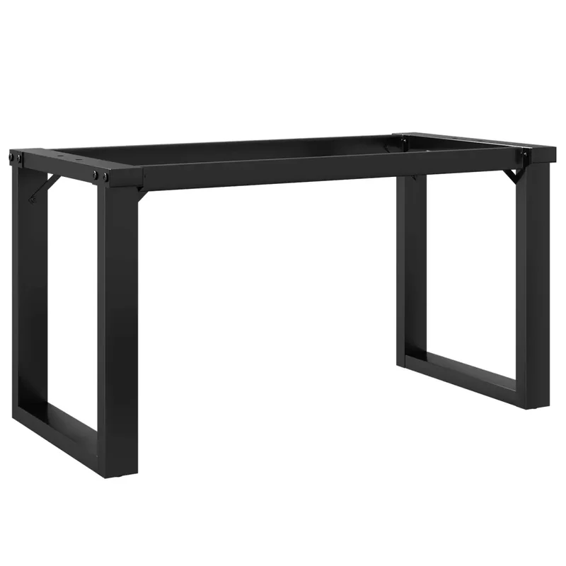 Pied de table basse cadre en O 70 x 30 x 43 cm robuste et stable style industriel en acier noir 02_0047217