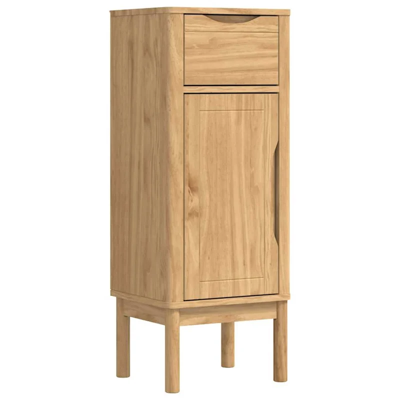 Armoire de salle de bain moderne avec étagère réglable 35 x 30 x 90 cm en pin massif marron 02_0058949