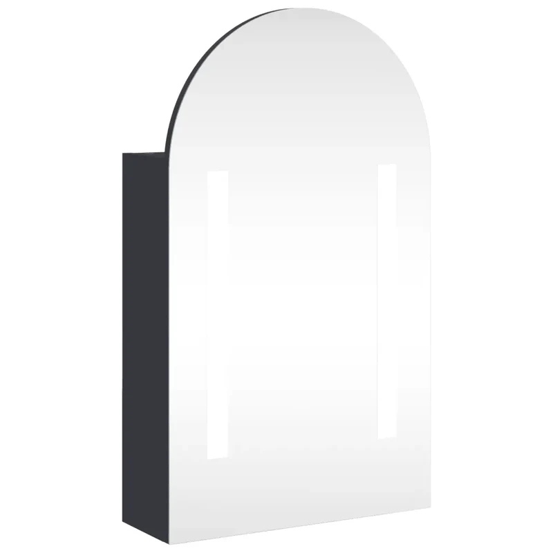 Armoire à miroir murale avec éclairage LED réglables 42 x 13 x 70 cm en bois gris 02_0047274
