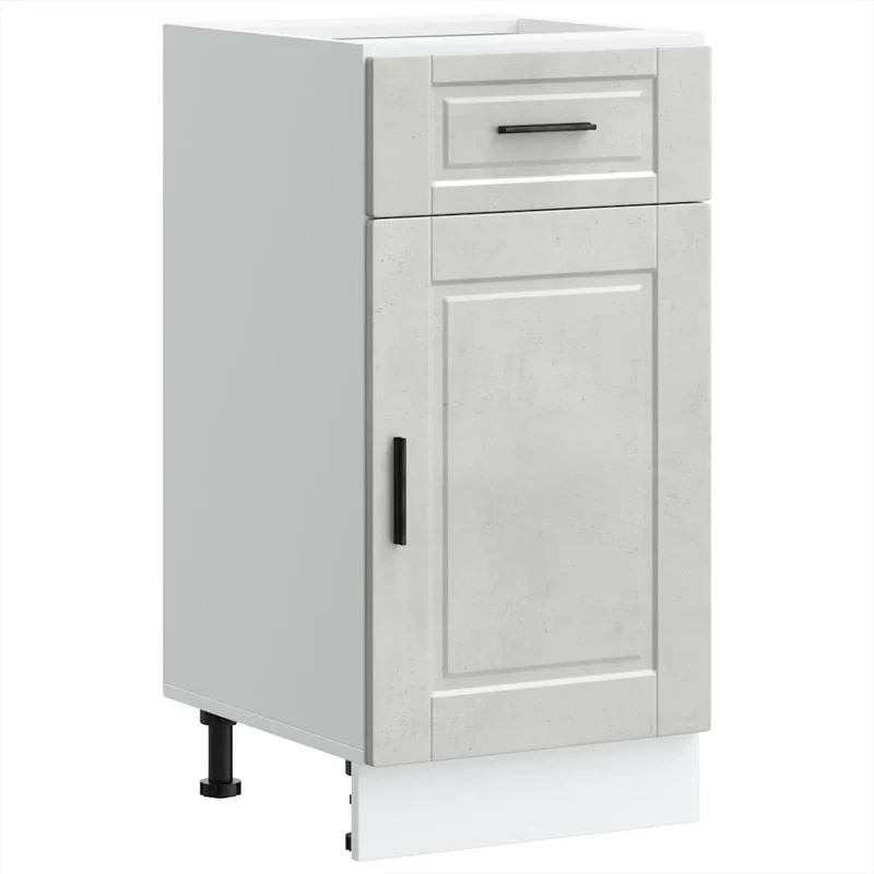 Armoire de cuisine moderne avec portes pratiques 40 x 46 x 81,5 cm en bois d'ingénierie gris béton 02_0050256
