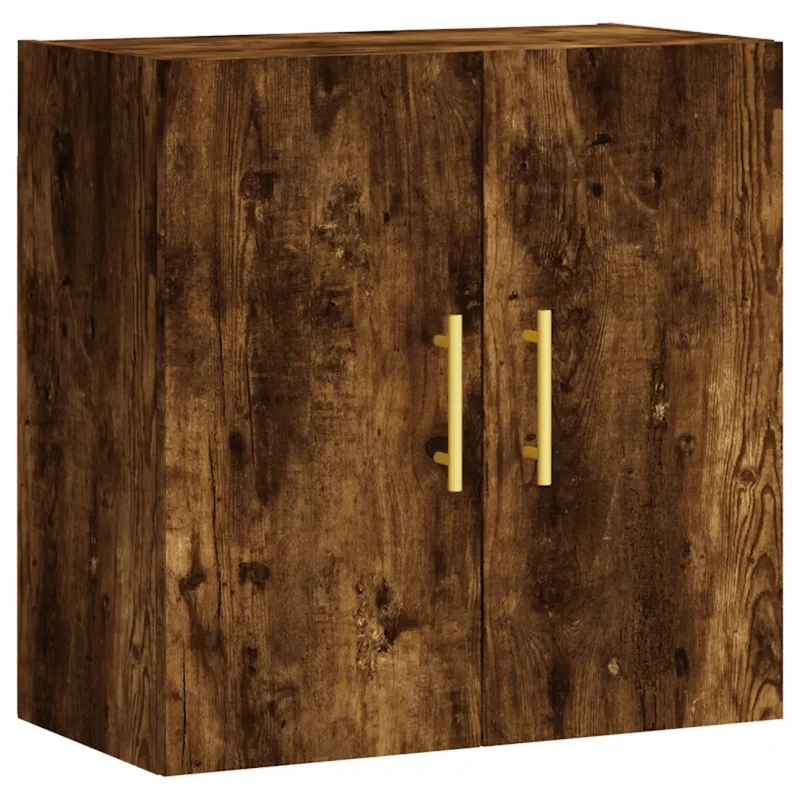 Armoire murale rangement pratique 60 x 31 x 60 cm style moderne en bois d'ingénierie chêne fumé 02_0048795