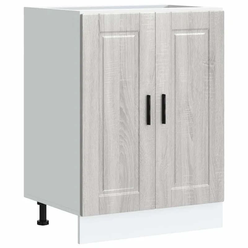Armoire de cuisine moderne avec pieds réglables 60 x 46 x 81,5 cm espace de rangement optimisé en bois d'ingénierie sonoma gris 02_0050238