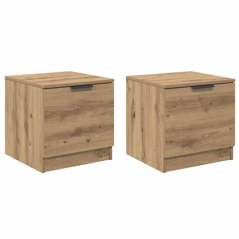 Armoire de lit avec tiroirs pratique style rustique 40 x 39 x 40 cm en bois d'ingénierie chêne artisanal 02_0052667