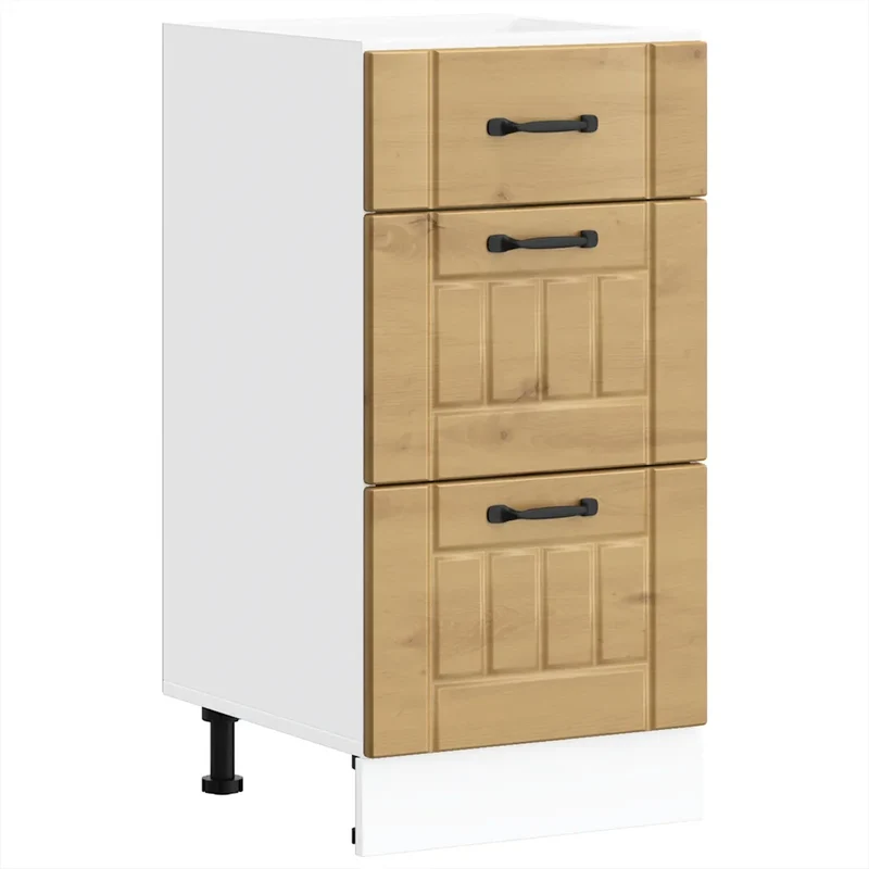 Armoire de cuisine Lucca optimisation espace 40 x 46 x 81,5 cm fonctionnelle style contemporain en bois d'ingénierie chêne artisanal 02_0050473