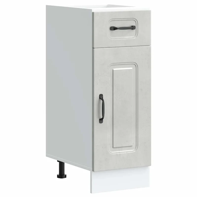 Armoire de cuisine design moderne 30 x 46 x 81,5 cm avec pieds réglables en bois d'ingénierie gris béton 02_0049884