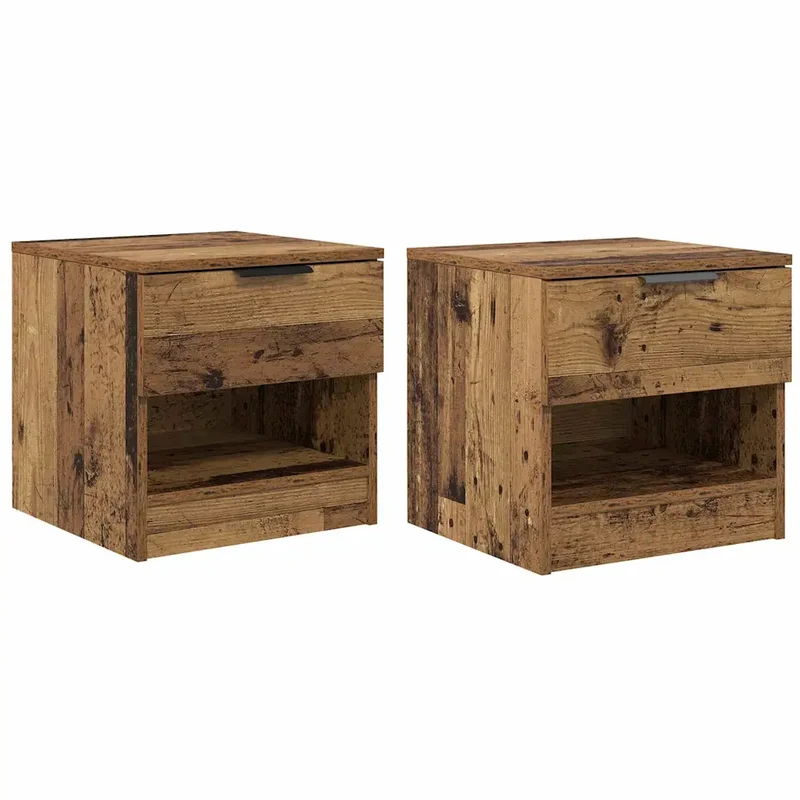 Armoire de lit avec tiroir 40 x 39 x 40 cm rangement pratique style rustique ambiance chaleureuse en bois ancien 02_0052669