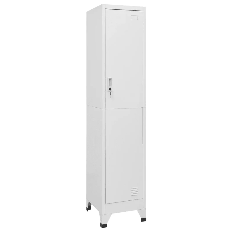 Armoire à casier design industriel vestiaire 38 x 45 x 180 cm avec porte verrouillable ambiance moderne en acier gris 02_0046287