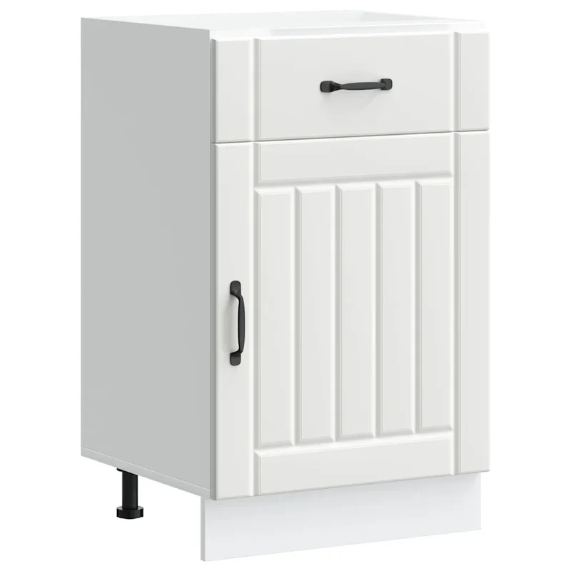 Armoire de cuisine style moderne rangement optimisé 50 x 46 x 81,5 cm en bois d'ingénierie blanc 02_0050072
