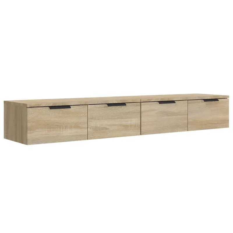 Lot de 2 armoires murales classiques 68 x 30 x 20 cm avec tiroirs rangement intérieur en bois d'ingénierie chêne sonoma 02_0055224