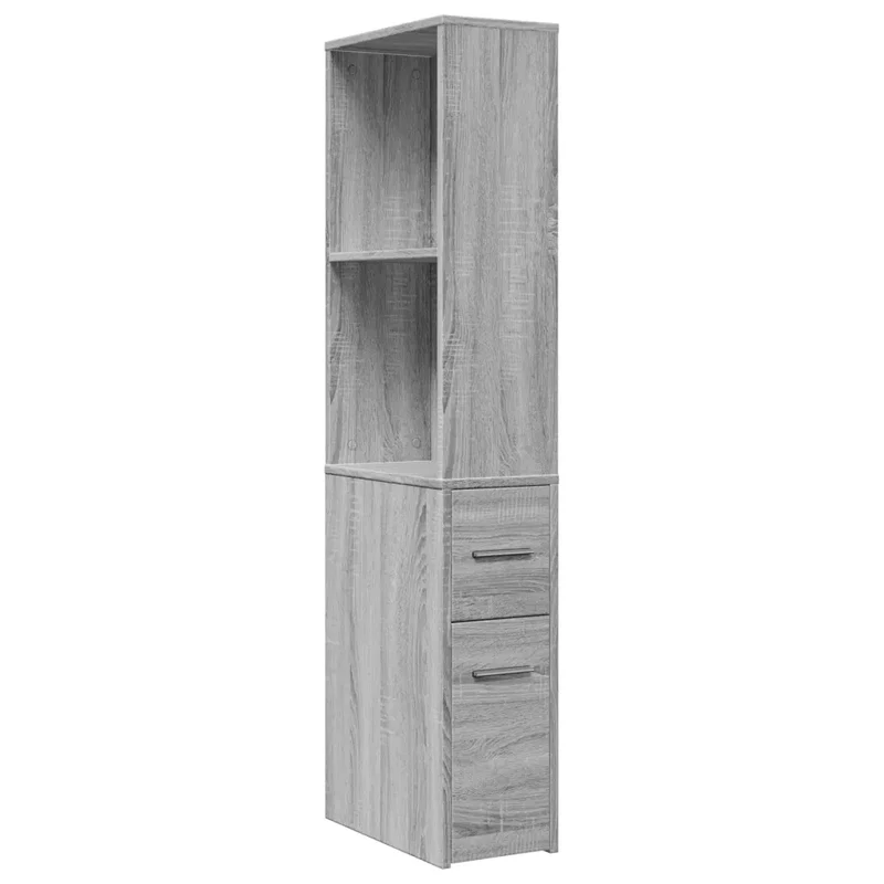 Armoire de salle de bain étroite pratique avec roulettes 22 x 41 x 135 cm en bois d'ingénierie sonoma gris 02_0050669