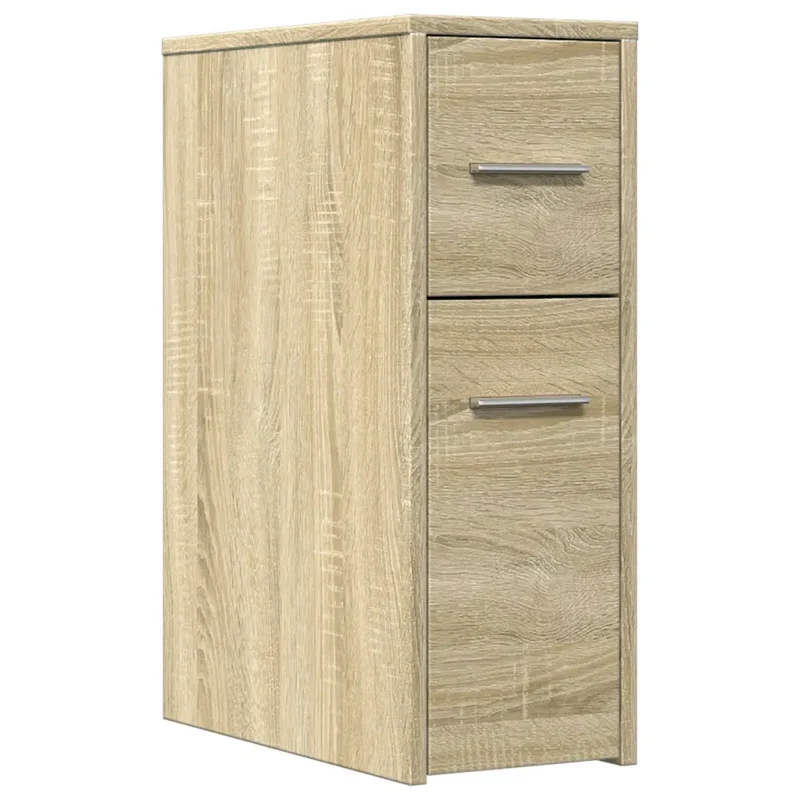 Armoire de salle de bain étroite avec roulettes rangement pratique 22 x 44 x 61,5 cm en bois d'ingénierie chêne sonoma 02_0050648