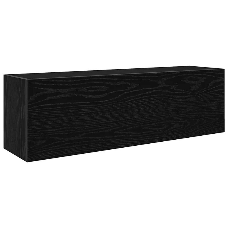 Armoire murale de bain moderne espace de rangement 100 x 25 x 30 cm en bois d'ingénierie noir 02_0051286