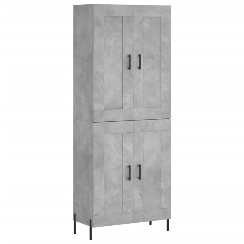 Buffet bahut commode armoire meuble de rangement organisateur cuisine salle de séjour salon haut 69,5 x 34 x 180 cm bois d'ingénierie gris 02_0034554