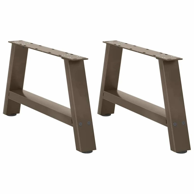 Lot de 2 pieds de table basse en A 60 x 30 cm avec niveleurs réglables style moderne en acier noir 02_0057103
