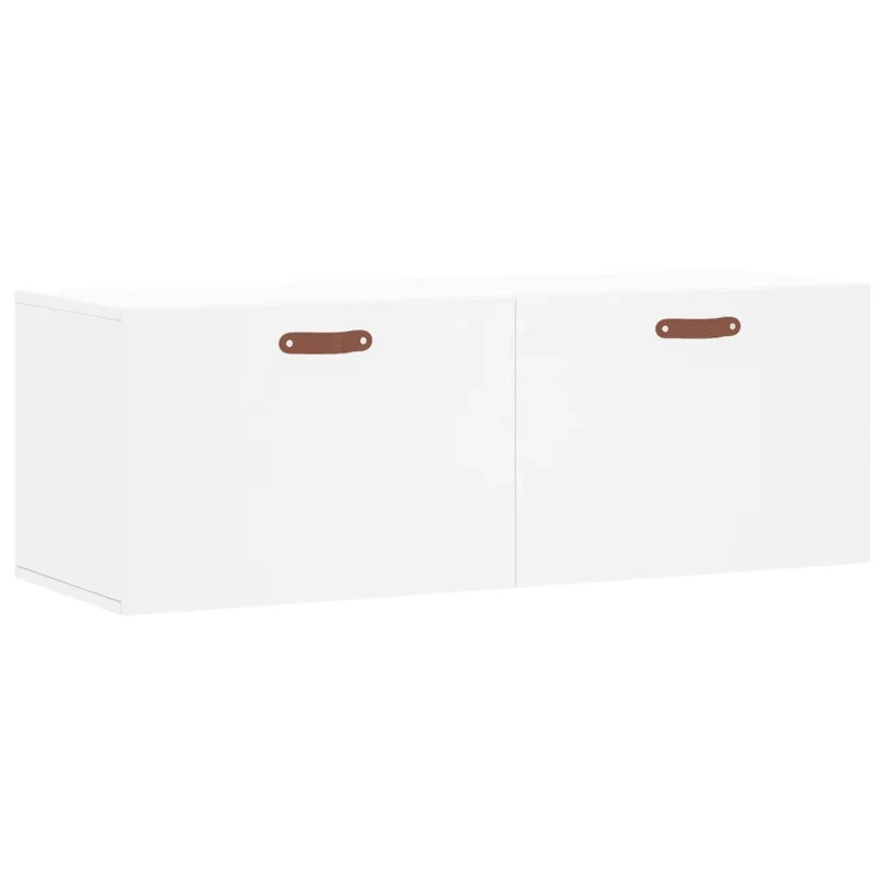 Armoire murale pratique blanc 100 x 36,5 x 35 cm rangement décoratif finition lisse en bois d'ingénierie blanc 02_0048874