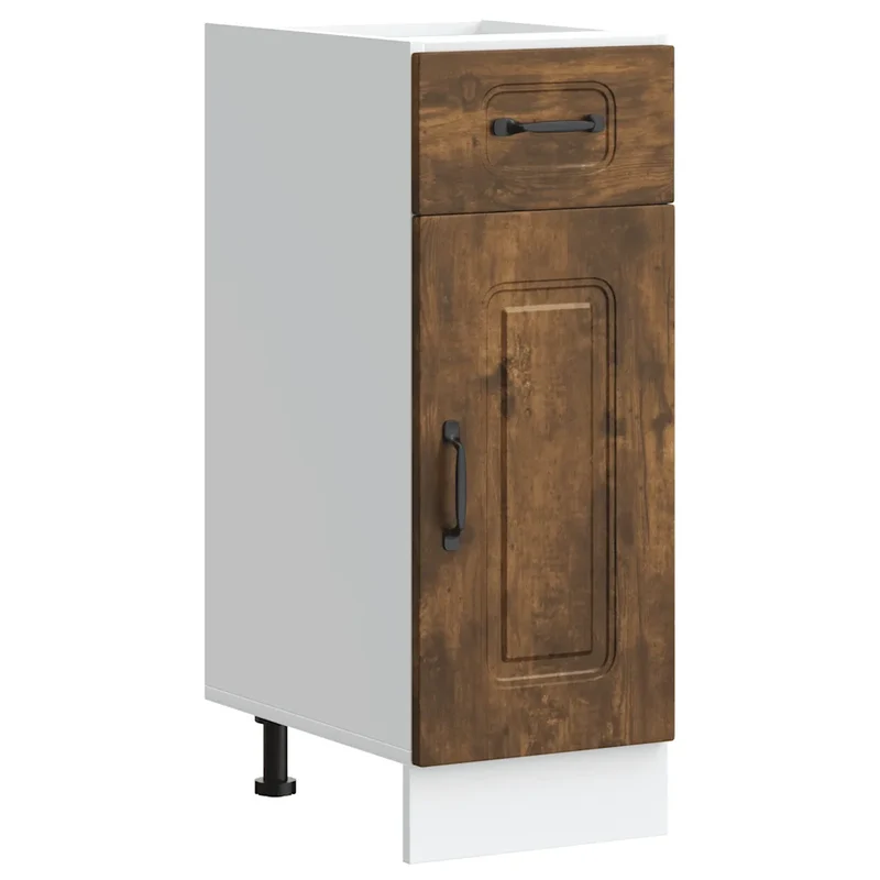 Armoire de cuisine Kalmar rangement pratique avec pieds réglables 30 x 46 x 81,5 cm en bois d'ingénierie chêne fumé 02_0049885