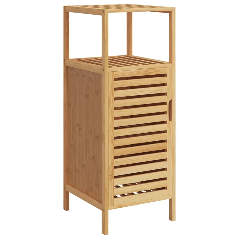 Armoire de salle de bain classique avec étagère 36 x 33 x 87 cm gain de place élégante en bambou naturel 02_0047569