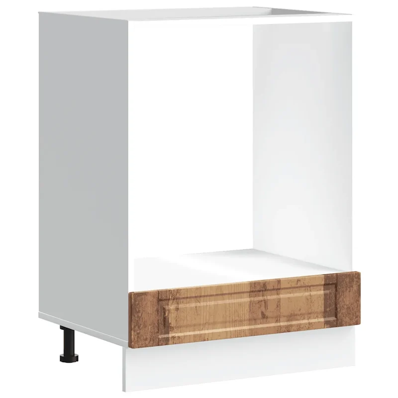 Armoire à four classique compacte 60 x 46 x 81,5 cm avec espace de rangement ancien en bois d'ingénierie vieux bois 02_0050310