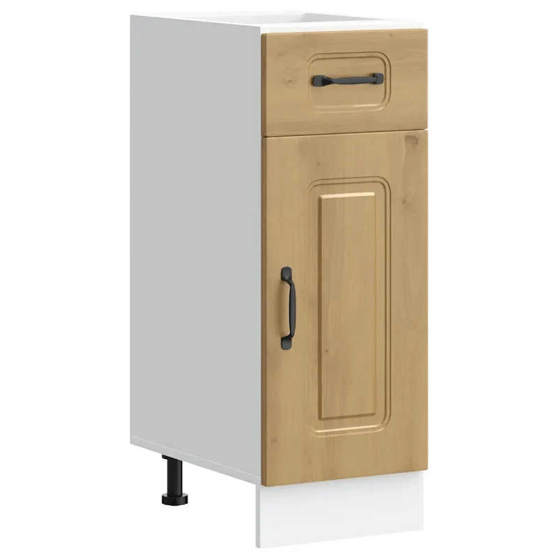 Armoire de cuisine chêne artisanal 30 x 46 x 81,5 cm avec pieds réglables finition épurée en bois d'ingénierie 02_0049889