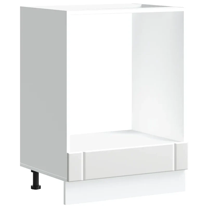 Armoire à four Lucca design classique cuisine 60 x 46 x 81,5 cm avec espace de rangement généreux en bois d'ingénierie blanc 02_0050112