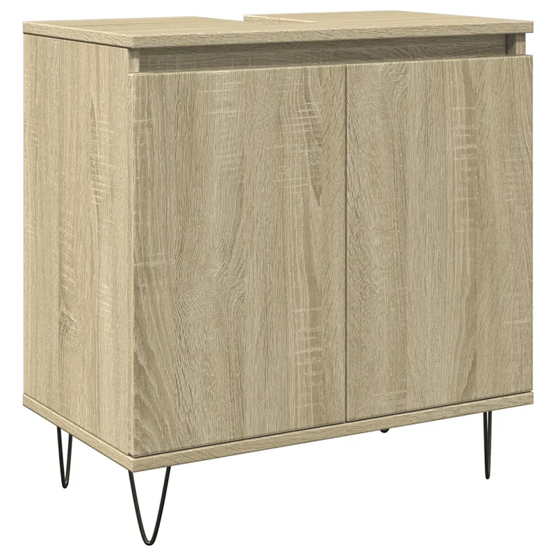Armoire de bain chêne sonoma 58 x 33 x 60 cm grand espace de rangement style industriel en bois chêne sonoma 02_0049717