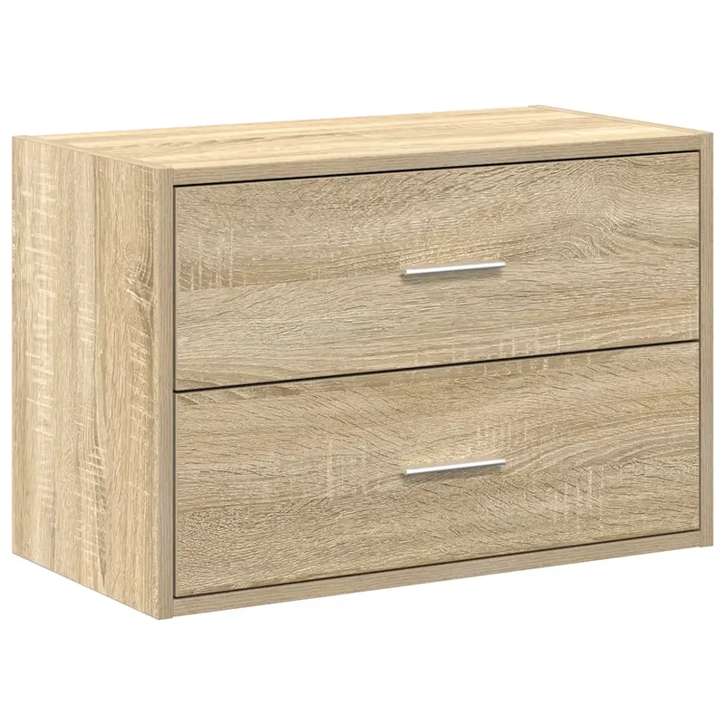 Armoire de rangement empilable avec 2 tiroirs pour salon chambre 60 x 31 x 40 cm en bois d'ingénierie chêne sonoma 02_0051192
