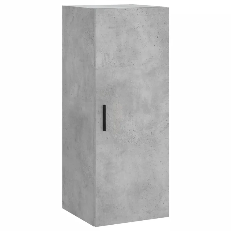 Armoire murale pratique rangement suspendu 34,5 x 34 x 90 cm en bois d'ingénierie gris béton 02_0048671
