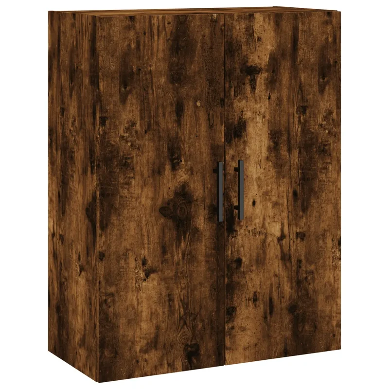 Armoire murale en bois d'ingénierie chêne fumé 69,5 x 34 x 90 cm grand espace de rangement design contemporain 02_0048600