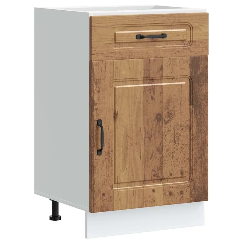 Armoire de cuisine vintage avec porte espace de rangement 50 x 46 x 81,5 cm en bois d'ingénierie vieux bois 02_0049908
