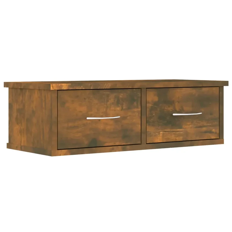 Armoire murale pratique chêne fumé 60 x 26 x 18 cm ample rangement design contemporain en bois d'ingénierie chêne fumé 02_0048126