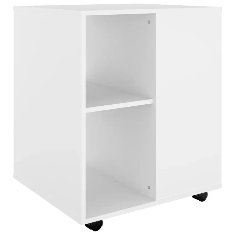 Armoire à roulettes moderne fonctionnelle bureau 60 x 53 x 72 cm en bois d'ingénierie blanc 02_0047923