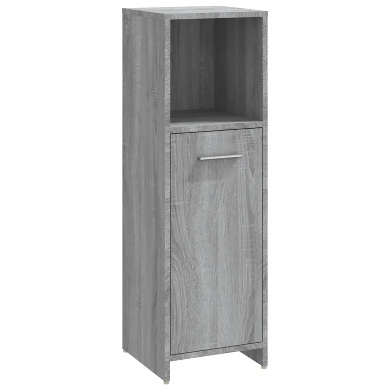 Armoire de bain pratique avec rangement spacieux 30 x 30 x 95 cm en bois d'ingénierie gris 02_0048525
