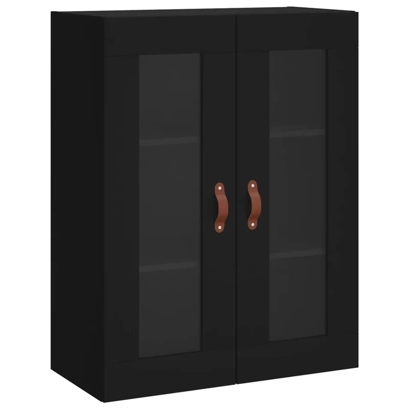 Armoire murale noire design élégant rangement pratique 69,5 x 34 x 90 cm en bois 02_0048604