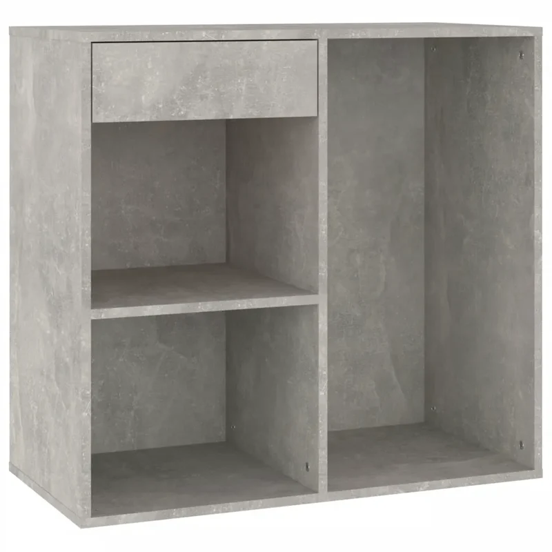 Armoire à cosmétiques moderne design pratique rangement 80 x 40 x 75 cm en bois d'ingénierie gris béton 02_0047951