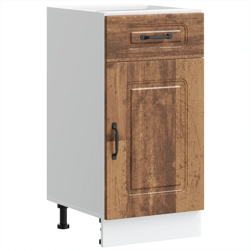 Armoire de cuisine moderne avec rangement optimisé 40 x 46 x 81,5 cm pieds réglables en bois d'ingénierie vieux bois 02_0049898