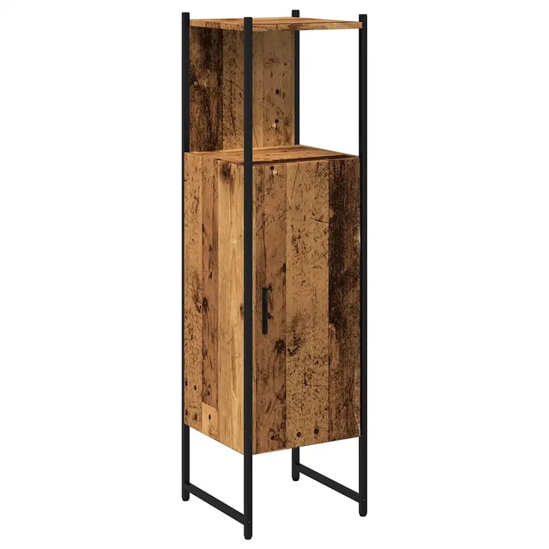 Armoire de salle de bain design peu encombrant 33 x 33 x 120 cm grand espace de rangement en bois vieux bois 02_0051184
